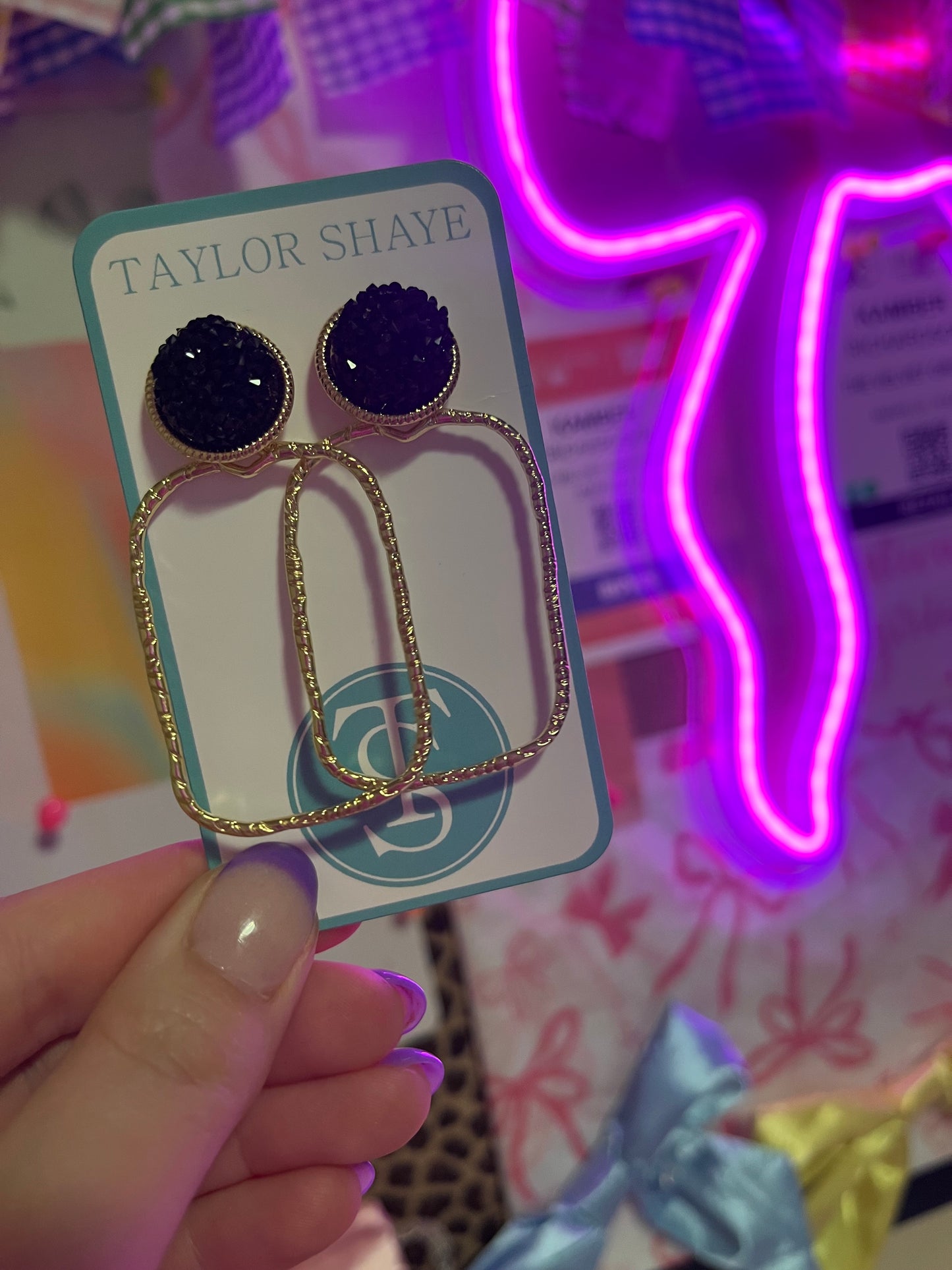 Glitter Top Hoops