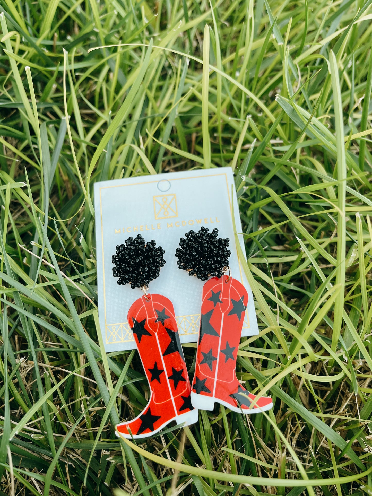 Guns Up Boots On Earrings