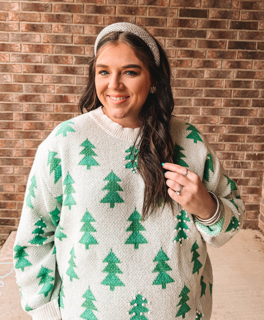 Pearls & Pines Sweater