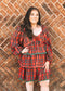 Merry Magic Red Plaid Tiered Dress