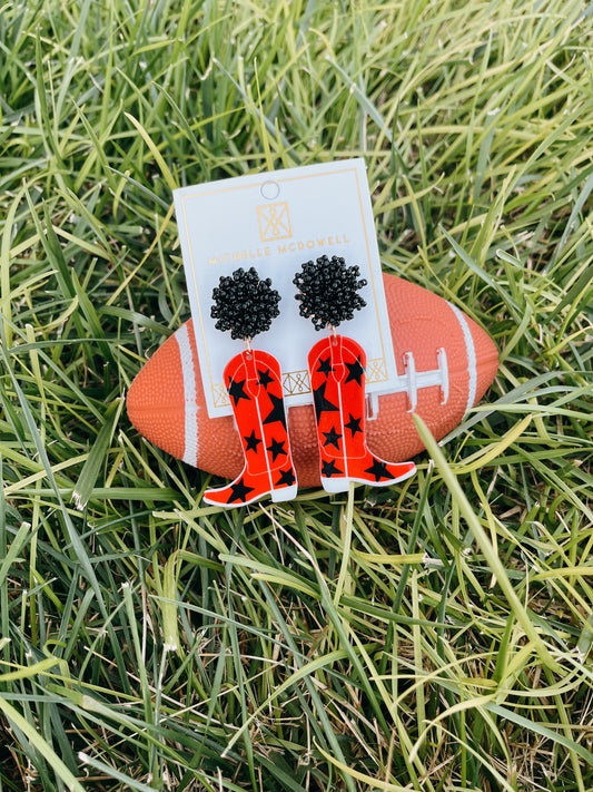 Guns Up Boots On Earrings