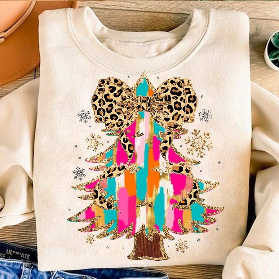 Colorful Glitter Xmas Tree Sweater