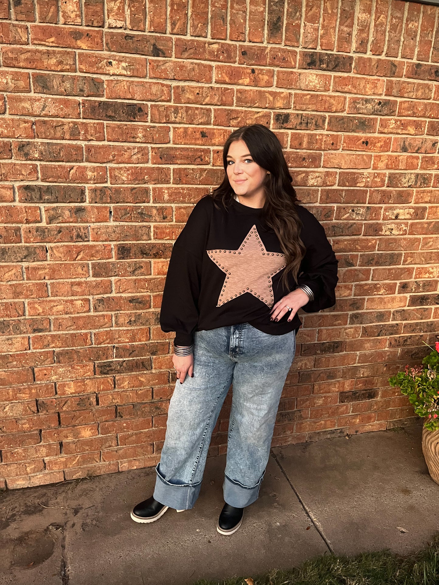 Western Chic Star Oversized Top