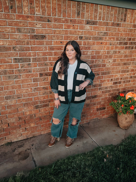 Denim Dreams Striped Cardigan