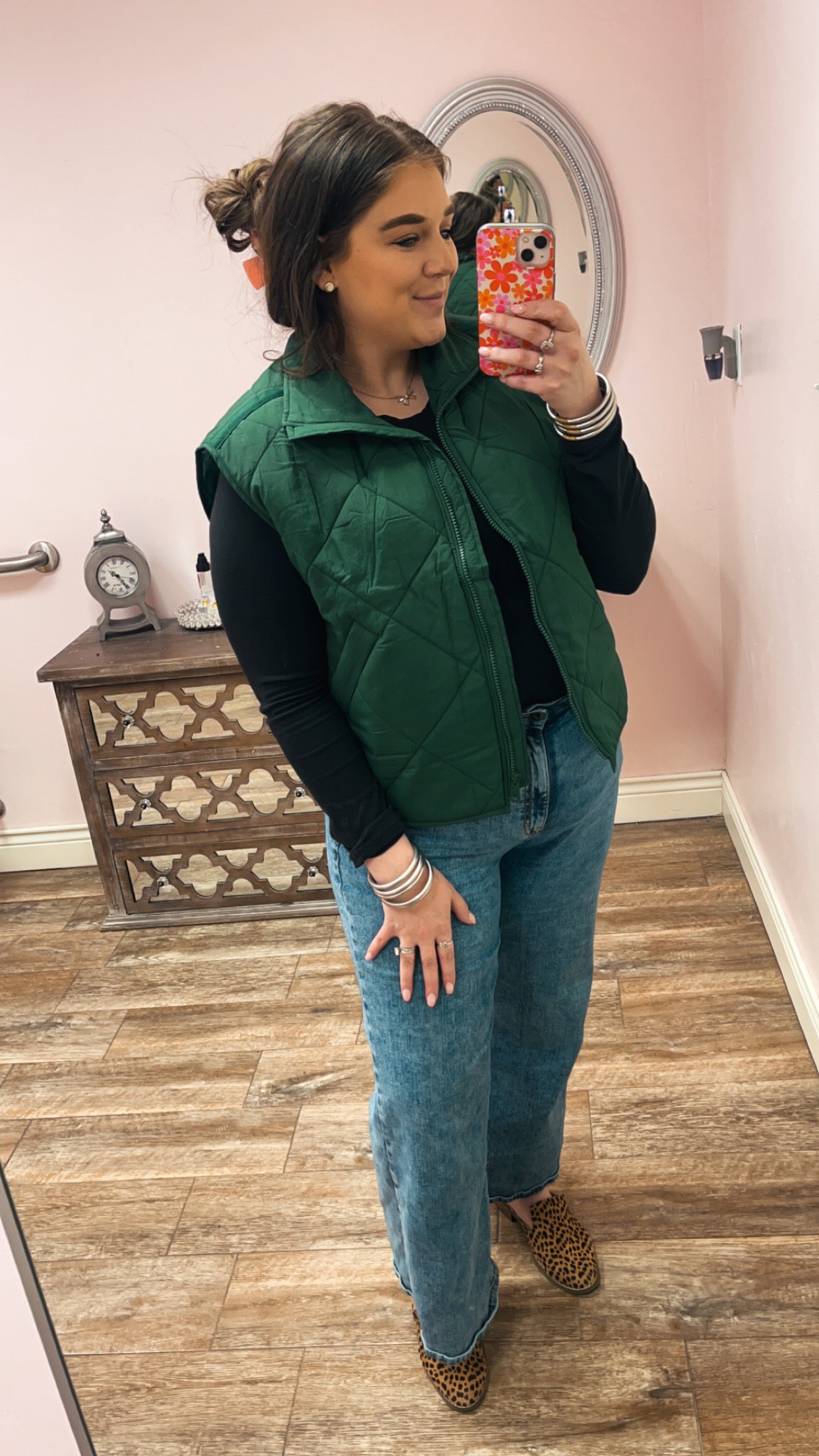 Tis The Season Green Quilted Vest