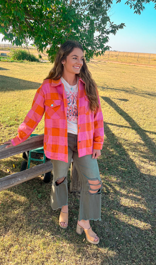 Basic Girly Plaid Shacket