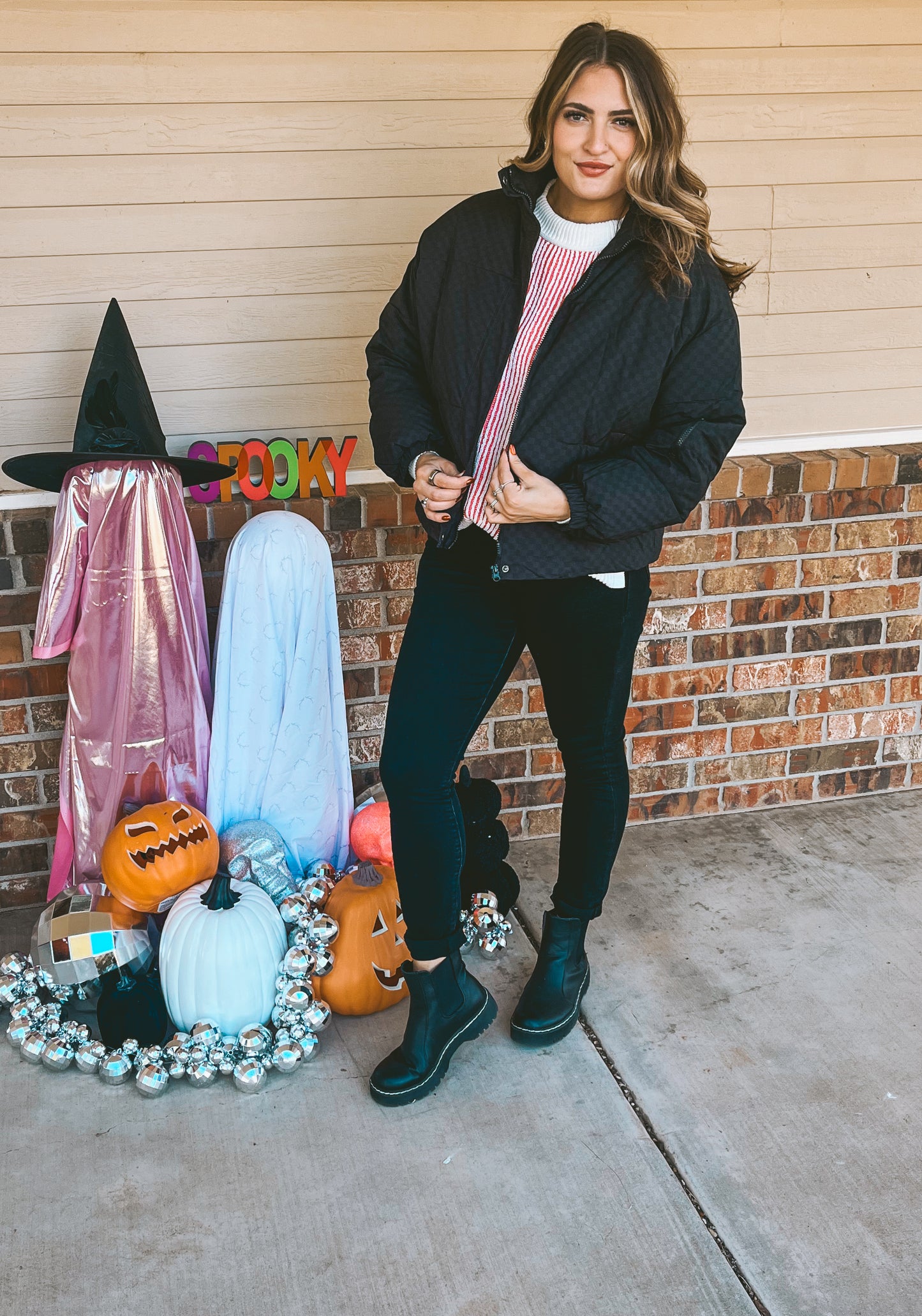 Boojee Checkered Puff Jacket