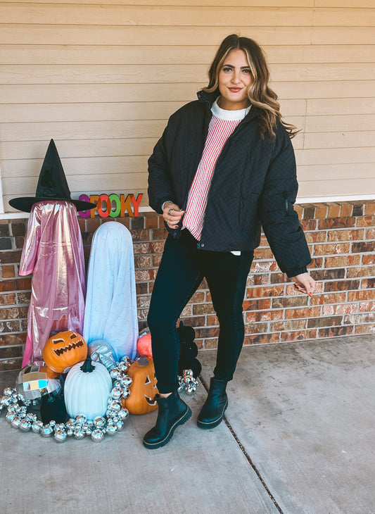 Boojee Checkered Puff Jacket