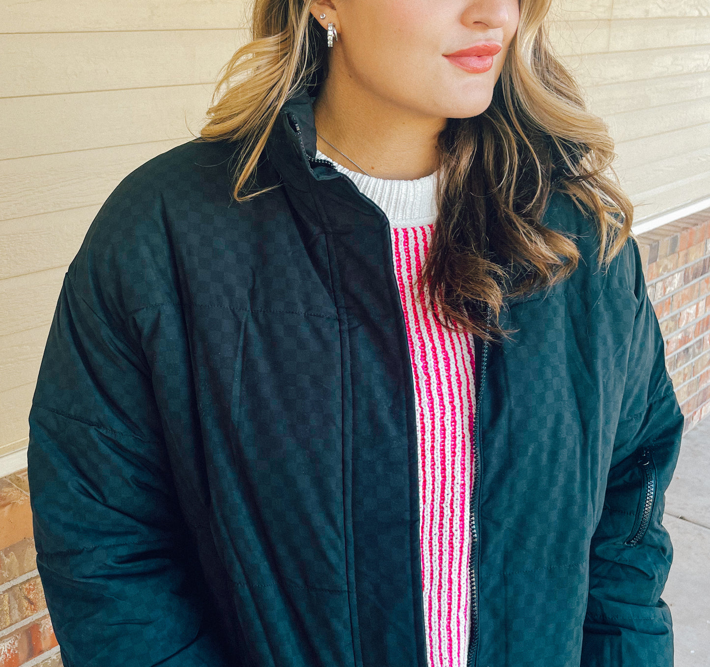 Boojee Checkered Puff Jacket