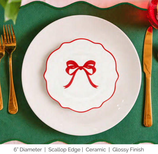 Shabby Chic Bow Appetizer Plate