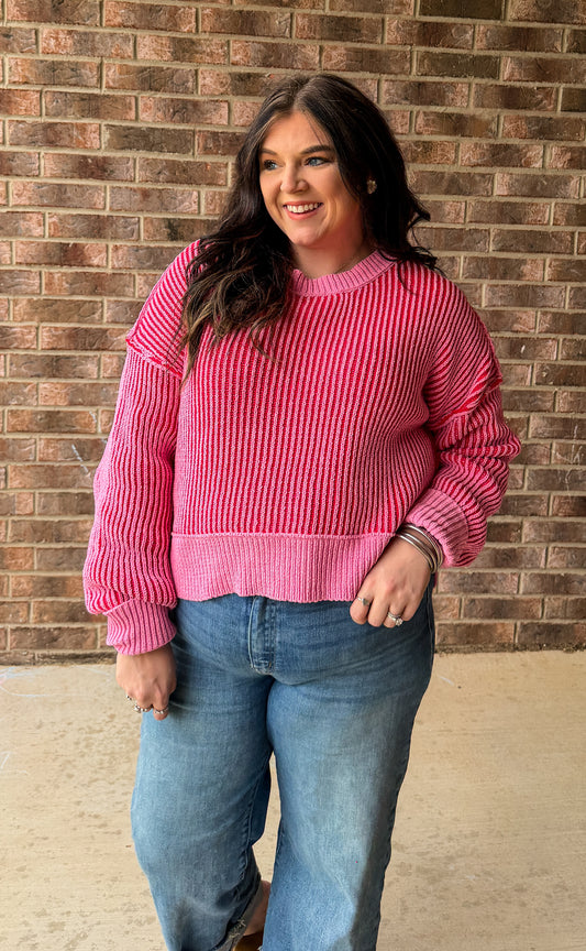 Sweatheart Striped Sweater