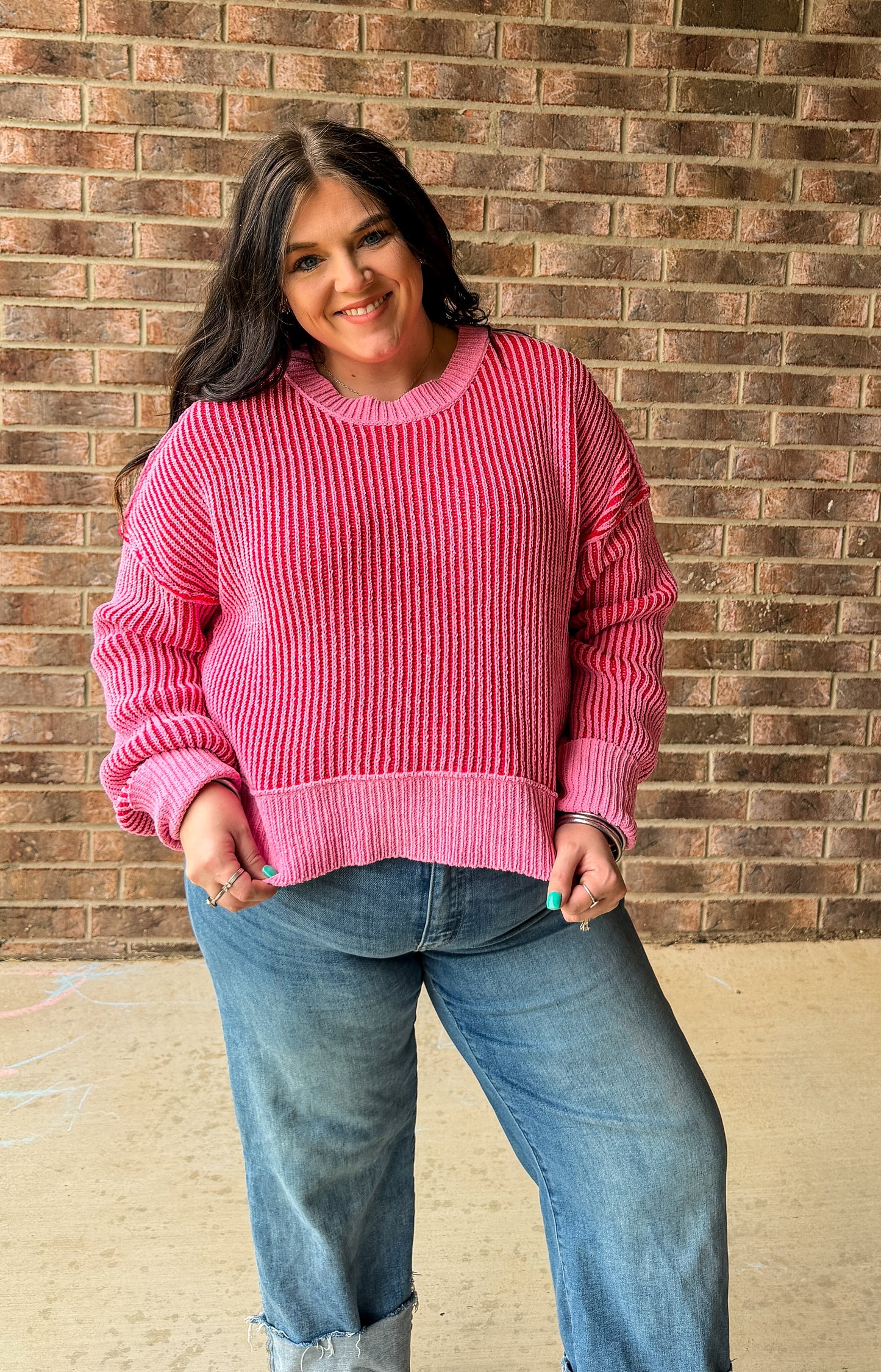 Sweatheart Striped Sweater