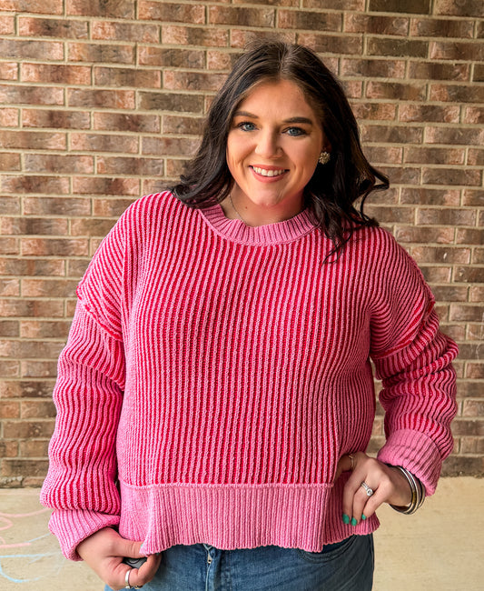 Sweatheart Striped Sweater