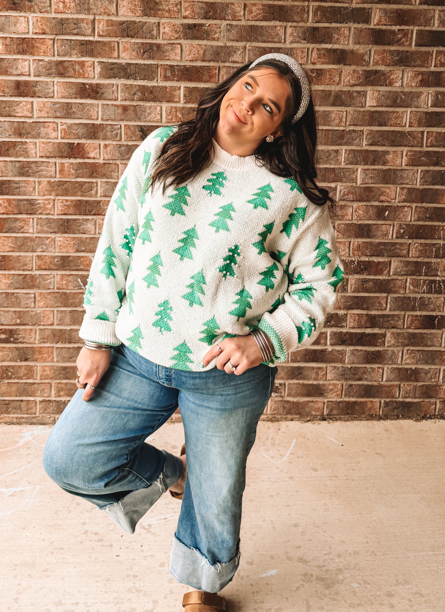Pearls & Pines Sweater