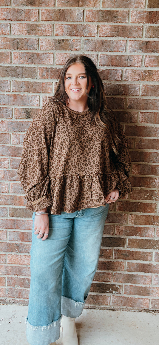 Fiercely Fall Peplum Top